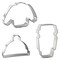 CookieCutter.com Winter 3 Piece Cookie Cutters Set, Sweater, Cap, Latte Cup, Tin Plate Steel, USA